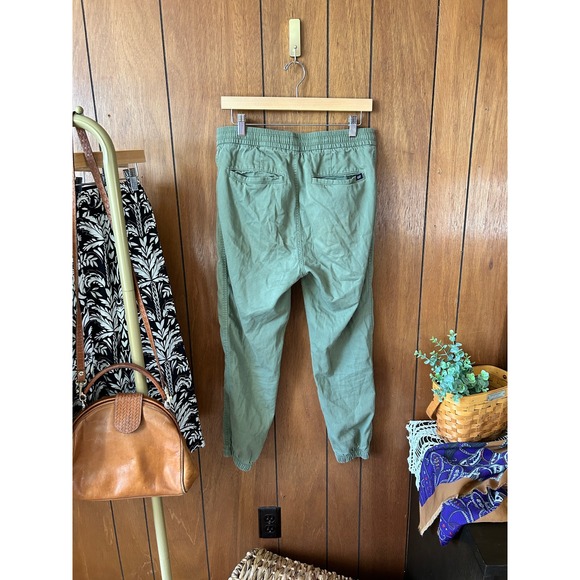 GAP Green Cotton Parachute Joggers Drawstring Size Medium - Picture 8 of 10